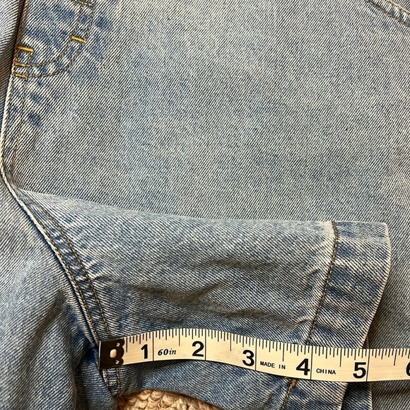 RARE EUC Vintage 90’s Disney Americana Mickey Mouse Flag Denim Jumper Medium - Picture 9 of 9